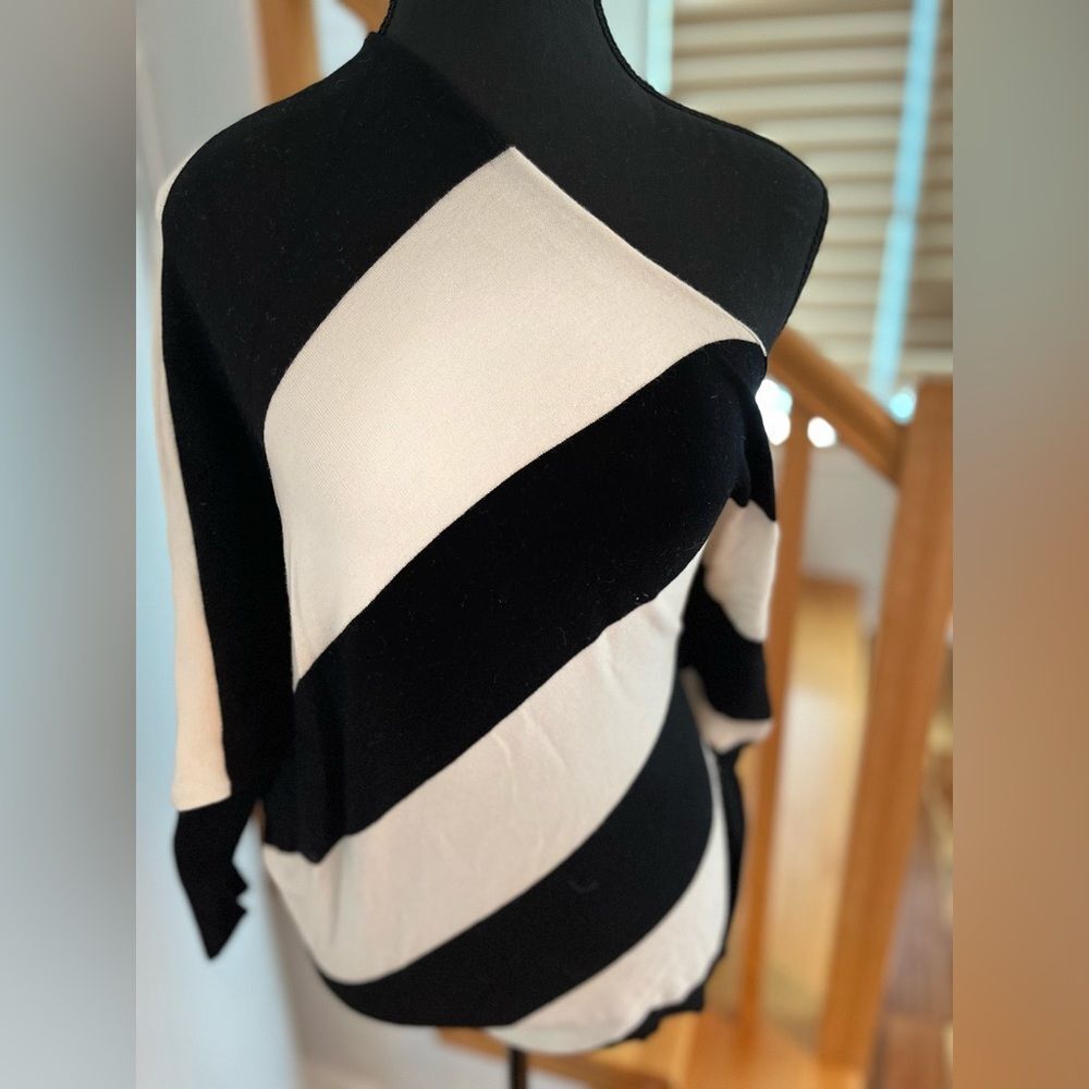 Off shoulder striped sweater